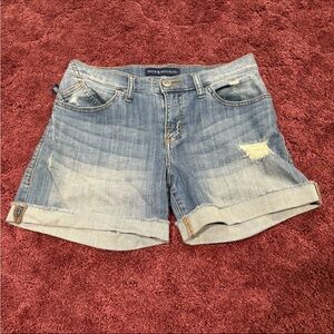 Rock & Republic Distressed Blue Jean Shorts